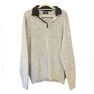 Chaps Mens Gray Quarter Zip-Up Mock Turtleneck Pullover Sweater Size XXL